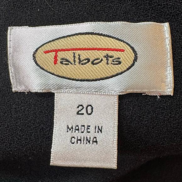 Talbots Plus Size 20 Black 100% Wool Lined Classic V-Neck Shift Dress - Picture 6 of 6